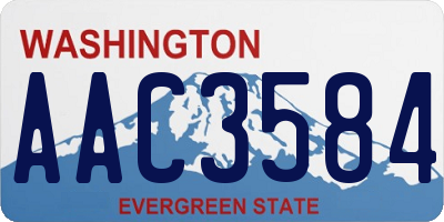 WA license plate AAC3584