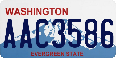 WA license plate AAC3586