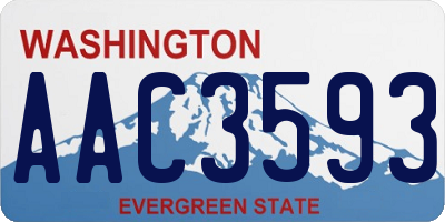 WA license plate AAC3593
