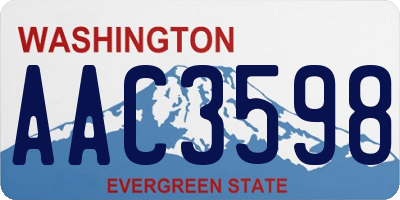 WA license plate AAC3598