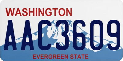 WA license plate AAC3609