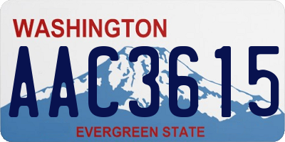 WA license plate AAC3615
