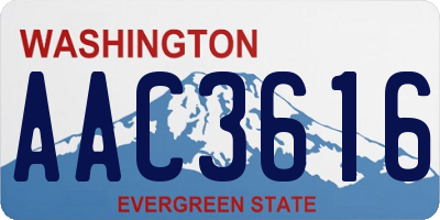 WA license plate AAC3616