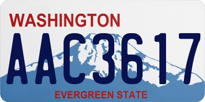 WA license plate AAC3617