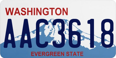 WA license plate AAC3618