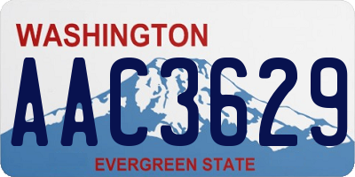 WA license plate AAC3629