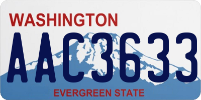 WA license plate AAC3633