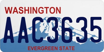 WA license plate AAC3635