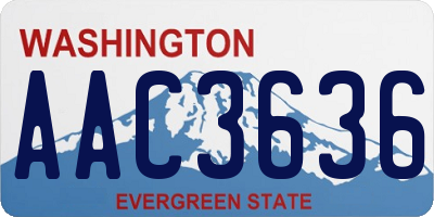 WA license plate AAC3636