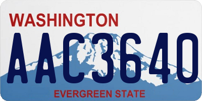 WA license plate AAC3640