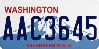WA license plate AAC3645