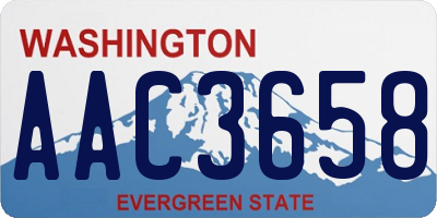 WA license plate AAC3658