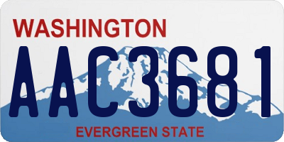 WA license plate AAC3681