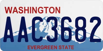 WA license plate AAC3682