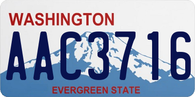 WA license plate AAC3716