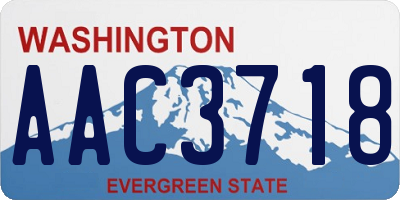WA license plate AAC3718