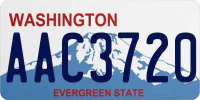 WA license plate AAC3720