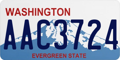 WA license plate AAC3724