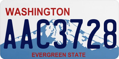 WA license plate AAC3728