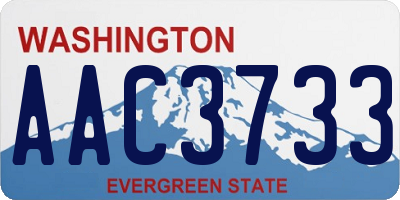 WA license plate AAC3733