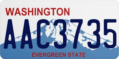 WA license plate AAC3735