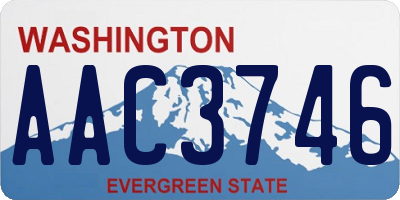 WA license plate AAC3746
