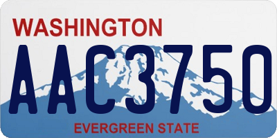 WA license plate AAC3750