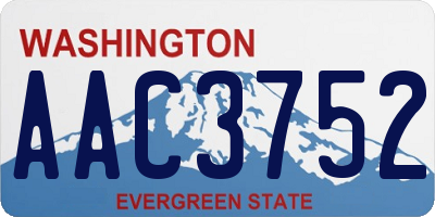 WA license plate AAC3752