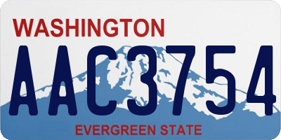 WA license plate AAC3754