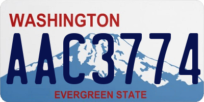 WA license plate AAC3774