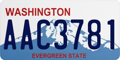 WA license plate AAC3781