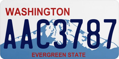 WA license plate AAC3787