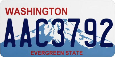 WA license plate AAC3792