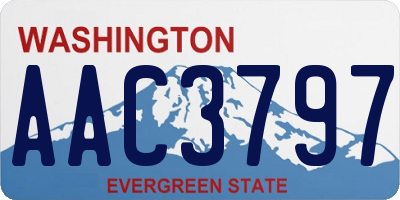 WA license plate AAC3797