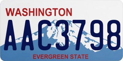 WA license plate AAC3798