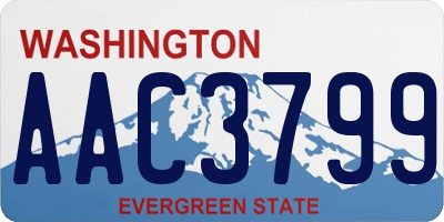 WA license plate AAC3799