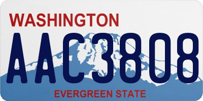 WA license plate AAC3808