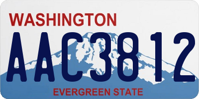 WA license plate AAC3812