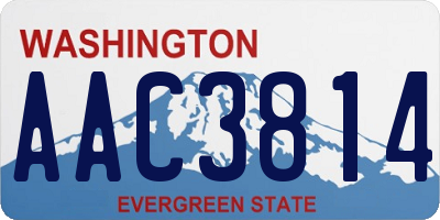 WA license plate AAC3814