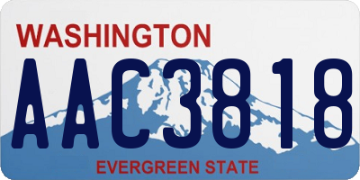 WA license plate AAC3818