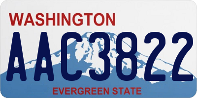 WA license plate AAC3822