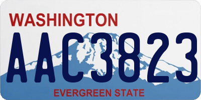 WA license plate AAC3823