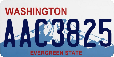 WA license plate AAC3825