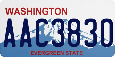 WA license plate AAC3830