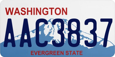 WA license plate AAC3837