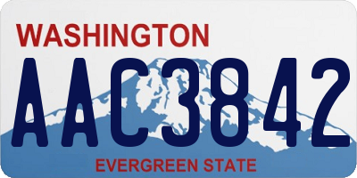 WA license plate AAC3842