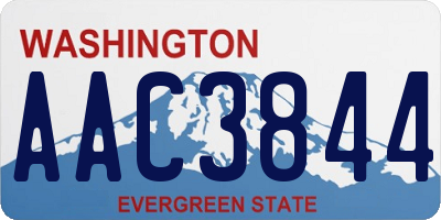 WA license plate AAC3844
