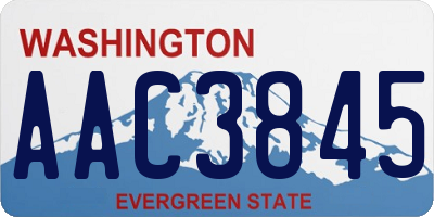 WA license plate AAC3845