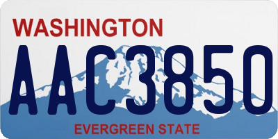 WA license plate AAC3850