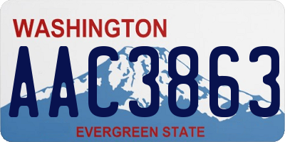 WA license plate AAC3863